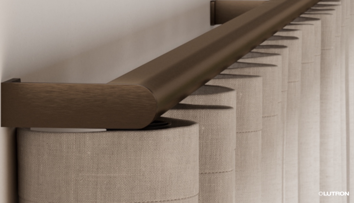 Lutron motorized drapery track detail